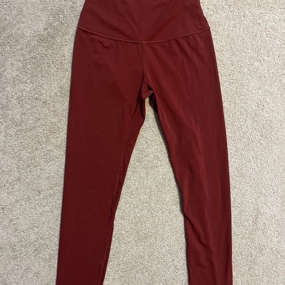 High-Waisted Burgundy Leggings